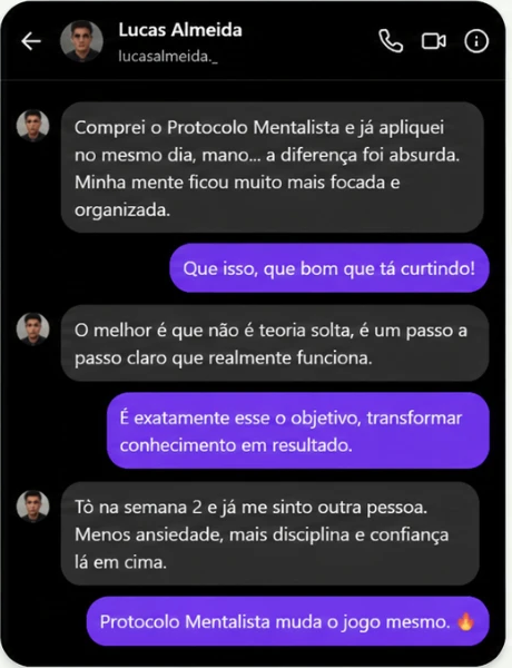 Conversa no Direct com Lucas Almeida sobre o Protocolo Mentalista