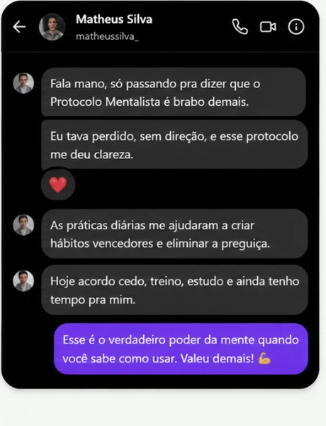 Conversa no Direct com Matheus Silva sobre o Protocolo Mentalista